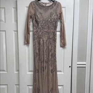 Adrianna Papell Elegant Embellished Long Sleeve Dress